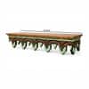 Multishade Colour Solid Wood Handcarved Vistara Dvaita Floating Wall Shelf with distres finish by DisooFashions