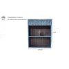 Azov Teal Colour Solid Wood Handcarved Box Style Floating Wall Shelf with compartment