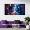 The Castle Decor Radha Krishna Spiritual Wall Art Framed Painting 27x48 Inch (Style 2)