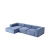 Elegantedge Wood Right Aligned 3-Seater With Upholstery Non Storage Sofa In Blue Colour