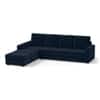 Apollo Sofa (Colour : Sea Port Blue Velvet, Cushion : Hard, Back Type : High Back, Seating Capacity : Left Aligned 3 Seater + Left Aligned Chaise)