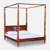 Rangrez Sheesham Wood Queen Size Non Storage Poster Bed in Honey Oak Finish