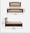 Domino Solid Wood King  Size Bed With Box Storage (Provincial Teak Finish, Beige Colour)