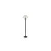 Asa White Natural Fiber Floor Lamp with Black Iron Base