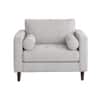 Bruch Boucle Fabric Arm Chair in White Colour