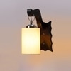 Devansh Solid Wood Electric Wall Light in Brown Colour with off-white Shade Count of 1 Light