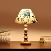 Devansh Multicolor Cotton Table Lamp With  Wood Natural Base (10X10X16) Inches)-38