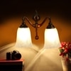 Devansh Metal Electric Wall Light in Antique gold Colour with White Shade Count of 2 Lights