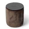 Wayne Solid Wood Ottoman Pouffee in Taupe Brown Velvet