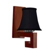 Devansh Wood Wall Mounted Lamp With Black Cotton Shade