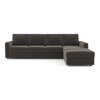 Apollo Compact Sofa (Colour : Smoke, Cushion : Hard, Back Type : Regular, Seating Capacity : Right Aligned 3 Seater + Right Aligned Chaise + Ottoman)