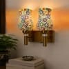 Devansh Metal Electric Wall Light in Gold Colour with Grey Shade Count of 1 Light