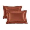 Stoa Paris Satin Pillow Covers,  Premium Plain Pillow Cover Set of 2, 68L x 45W cms - Melted Caramel