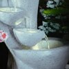 Light Grey Fiber Glass 7 Stacked Chalice Water Fountain