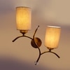 Devansh Metal Electric Wall Light in Gold Colour with Grey Shade Count of 2 Lights