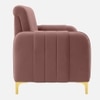 Monly Velvet 1 Seater Sofa Peach Color