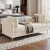 Cova Velvet Chaise Lounger in Cream Color