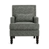 Lark Printed Human Canvas Fabric Lounge Chair in Green Colour