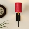 Devansh Metal Electric Wall Light in Black Colour with Maroon Shade Count of 1 Light
