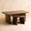 Anish Fusion Solid Wood Nested Coffee Table in Brown Colour