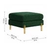 Doe Buck Luxe Boucle Square Ottoman in Green Colour with Gold Metal Legs