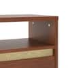 Kaarya Engineered Wood Bedside Table in Wheat Brown Walnut Finish