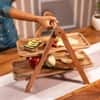 Ireka Homes Snackrack 2 Tier Acacia Wood Serving Stand