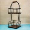 Ireka Home Rustic Grid Storage Basket with Metal Frame