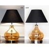 Ingram Glass and Metal Table Lamp With Black Cotton Shade
