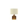 Malia White Jute table lamp with Natural Wood Base