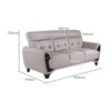 Radiance 3 Seater Leather Sole in Light Grey Colour