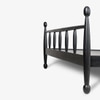 Archie Spindle Solid Wood Queen Non Storage Bed in Black Colour