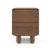 Olen Solid Wood Bedside Table In Amber Walnut Finish