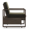 Moreno 3 Seater Solid Wood Sofa in Danish Walnut Finish and Juniper Green Fabric