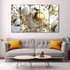 The Castle Decor Modern Golden Ball Wall Art Set of 5 27x48 Inch