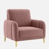Monly Velvet 1 Seater Sofa Peach Color