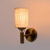 Devansh Metal Electric Wall Light in Gold Colour with Beige Shade Count of 1 Light