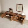 Nova 3 Door Tv Cabinet With 2 Storage Drawer In Provincial Teak Finish