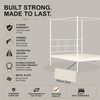 Perryn Four Poster Metal Non Storage Queen Bed in Glossy Ivory Finish