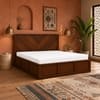 Vanya Solid Wood Comfort King Bed Hydraulic Storage Provincial Teak Finish Mattress 72 x 78 Inches