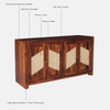 Sheesham Wood 4 Door Sideboard In Honey Oak Finish