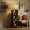 Genevieve Beige Jute Floor Lamp with Beige Jute Base