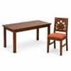 Globally Indian Yashvi Solid Sheesham Wood 6 Seater Dining Table Set 6 Chairs Terracotta Orange