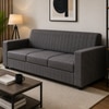 Serene 3 Seater Sofa In Leatherette Grey Color