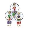 Desert Art Metal Handpainted Three Ring Musician Wall Hanging in Multicolour