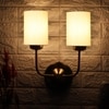 Devansh Metal Electric Wall Light in Gold Colour with off-white Shade Count of 2 Lights