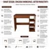 Learnix Engineered Wood Study Table in Walnut Finish