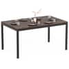 Holven 6 Seater Rectangular Dining Table Brown Maple & Black