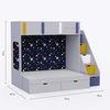 Pattern Dreams Bunk Bed  6X5 (Drawers On Wheels) In Grey Colour