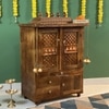 D'Dass Honey Finish Solid Sheesham Wooden Temple For Pooja